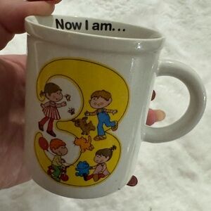 Vintage Enesco 1982 Now I’m 3 Children's Birthday Mug Cup Collectable